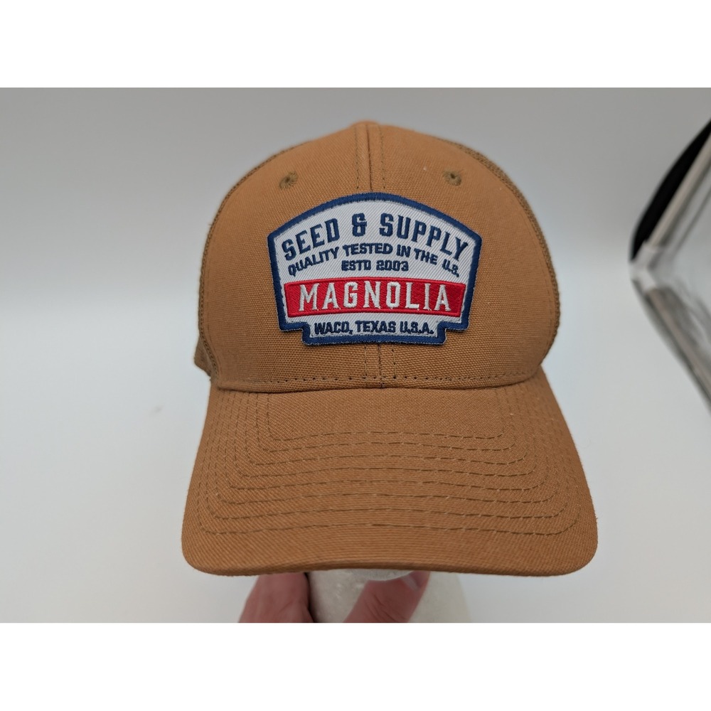 Magnolia Seed & Supply Trucker Hat Brown Mesh Back Waco Texas Outdoor Cap DUK